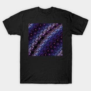 Blue and Purple Stained Glass Fractal T-Shirt